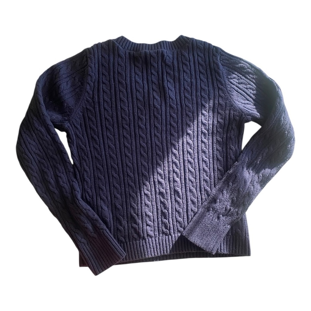 Hollister Women's Cable-Knit Icon V-Neck Sweater (S) - Picture 3 of 8